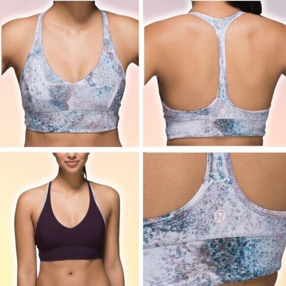 lululemon athletica Other - LULULEMON Retreat Reversible Sports Bra Swim Sz 4 Sugar Crush Multi Black Cherry